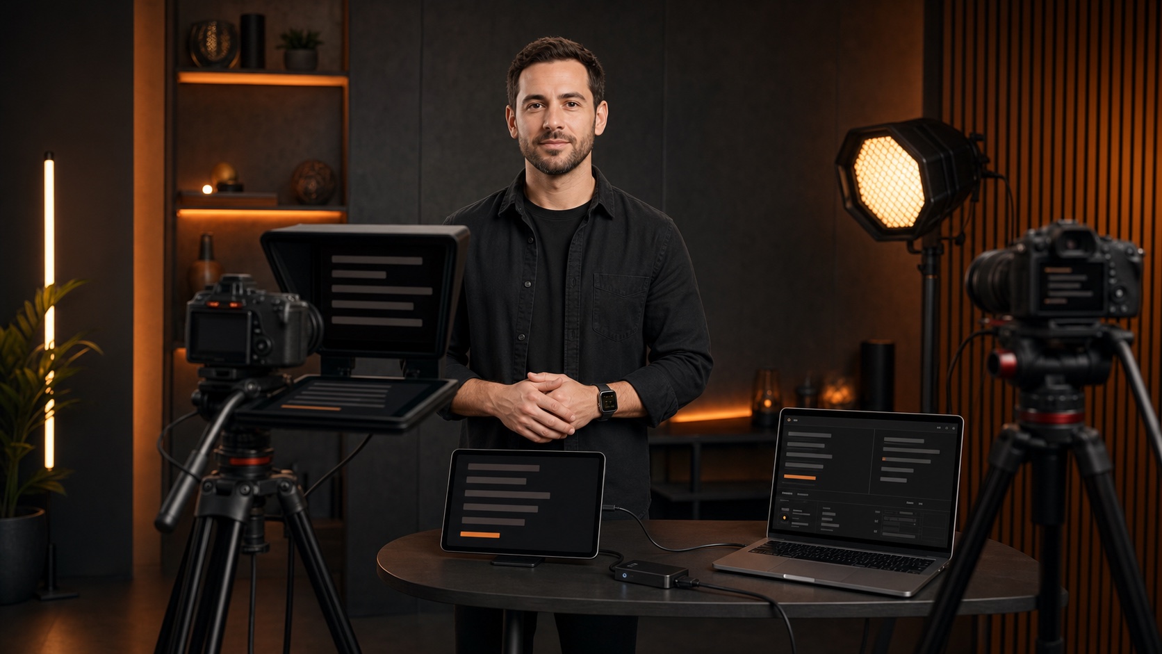 Teleprompter Studio mit Mac, iPad und Apple Watch